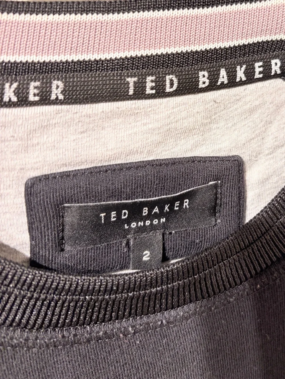 Ted Baker Mens Black Embossed Logo Crewneck Sweatshirt Size 2 US Small